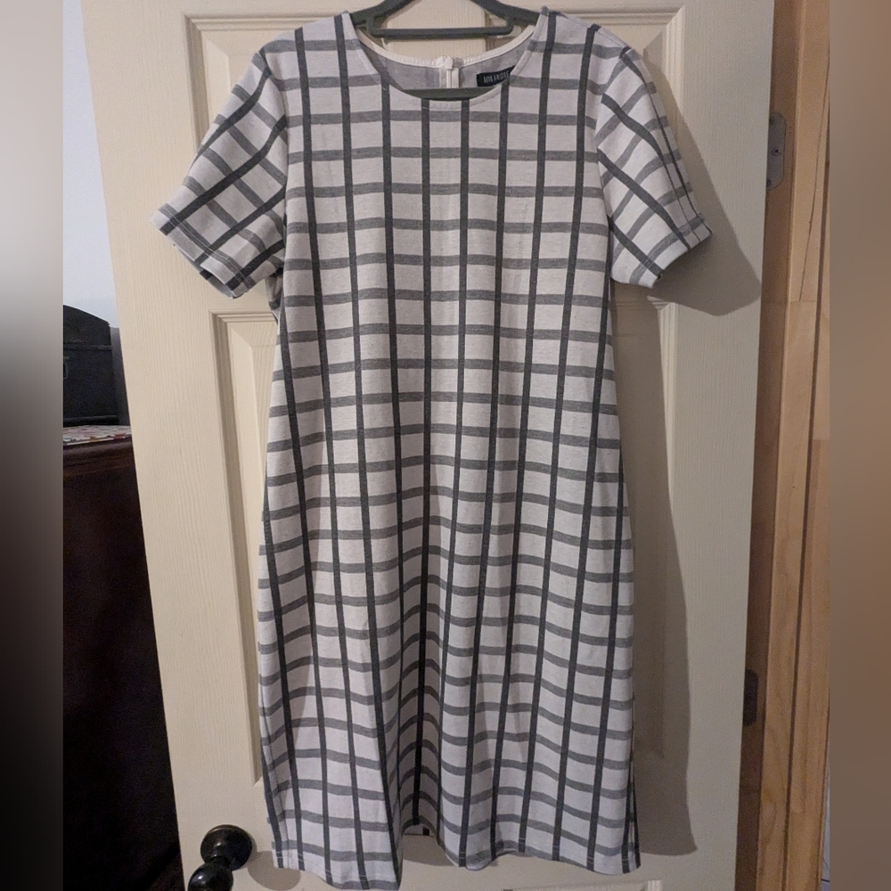 Mikarose Gray Checkered Midi Dress